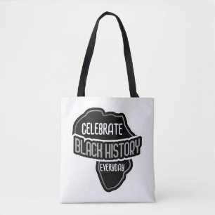 Bolsa Tote Celebrar a História Negra todos os dias em branco