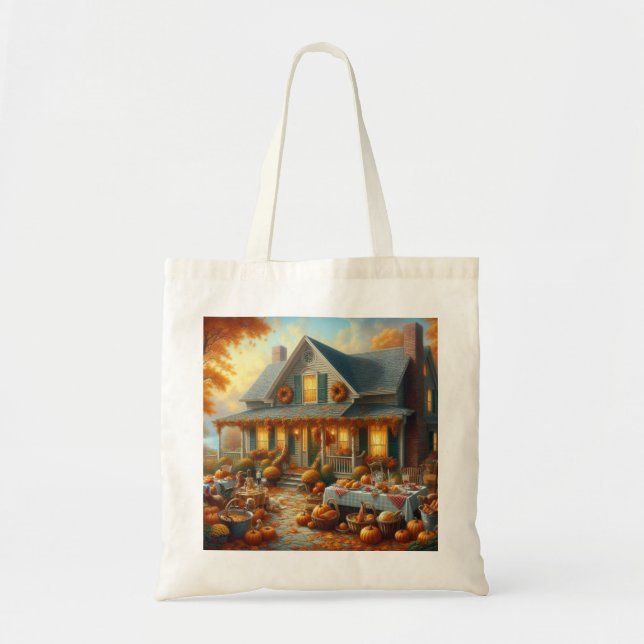 Bolsa Tote Celebrar a recompensa do outono com o Charme Cozy (Frente)