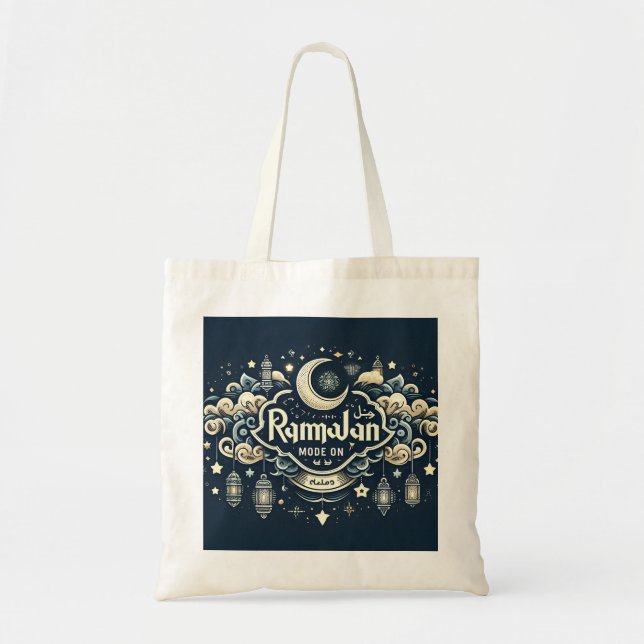 Bolsa Tote Celebrar Ramadã com Modo RamadãOn (Frente)