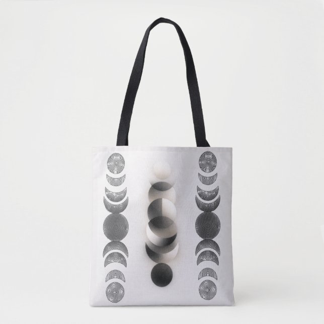 Bolsa Tote Celestial Moon Phases Triptych Poster | Abstract  (Frente)