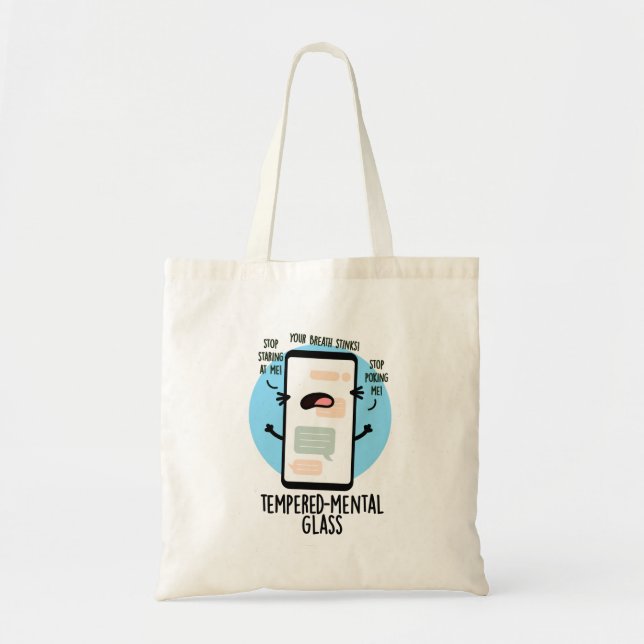 Bolsa Tote Cellphone Engraçado de Vidro Temperado (Frente)