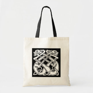 Bolsa Tote Celtic square white pattern - black and