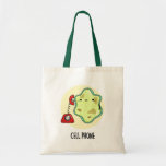 Bolsa Tote Celular Funny Biology Science Pun<br><div class="desc">Celular Engraçado Biology Science Pun apresenta uma linda célula de solteiro usando um telefone vintage. Benny Pun presente para família e amigos que amam biologia,  celulares e trocadilhos.</div>