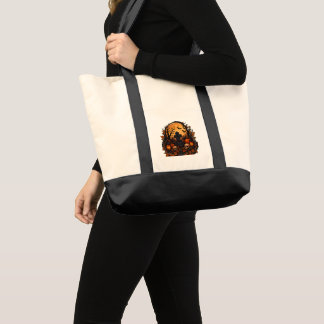 Bolsa Tote Cemitério Assombrado ao Luar Gótico Halloween