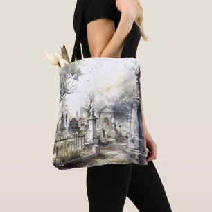 Bolsa Tote Cemitério Cemitério Cemitério Graves Cruza Hallowe