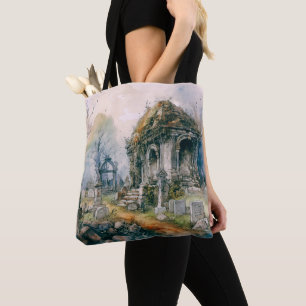Bolsa Tote Cemitério Cemitério Cemitério Graves Cruza Hallowe
