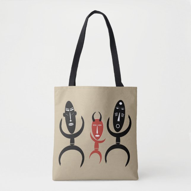 Bolsa Tote Cena abstrata de dança tribal africana (Frente)