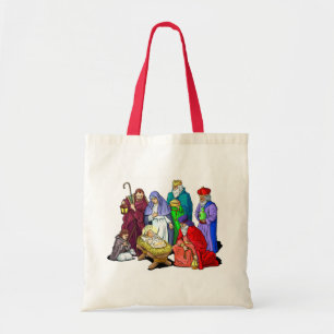 Bolsa Tote Cena colorida da natividade do Natal