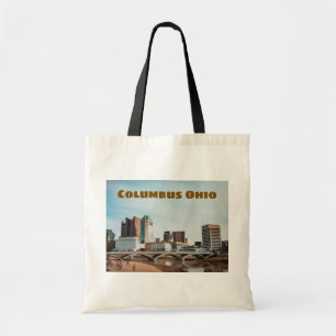 Bolsa Tote Cena da Cidade do Centro de Columbus Ohio com Nome