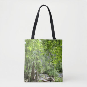 Bolsa Tote Cena da Floresta Verde Mágica.  