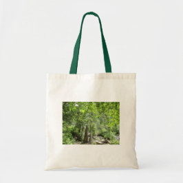 Bolsa Tote Cena da Floresta Verde Mágica.