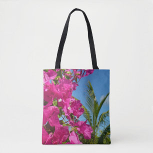 Bolsa Tote Cena da Natureza Tropical de Bougainvillea e Palm