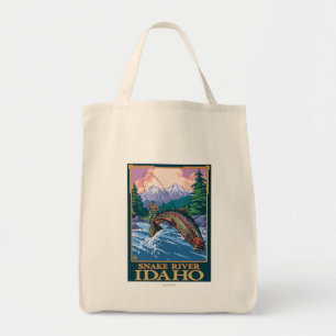 Bolsa Tote Cena da pesca com mosca - rio Snake, Idaho