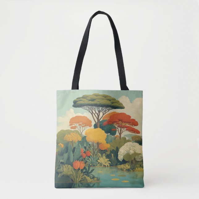 Bolsa Tote Cena da Selva Safari Vibrante (Frente)
