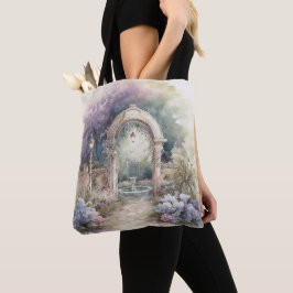 BOLSA TOTE CENA DE CÁPSULA DE JARDINA DE ÁGUA PASEL TRANQUIL