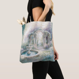 BOLSA TOTE CENA DE CÁPSULA DE JARDINA DE ÁGUA PASEL TRANQUIL