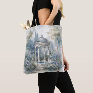BOLSA TOTE CENA DE CÁPSULA DE JARDINA DE ÁGUA PASEL TRANQUIL