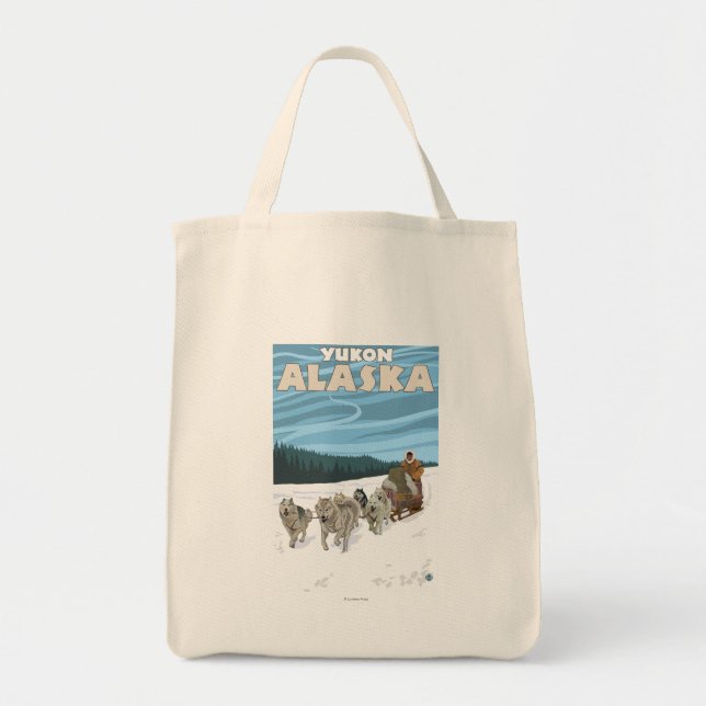 Bolsa Tote Cena de Dormência de Cachorro - Yukon, Alasca (Frente)