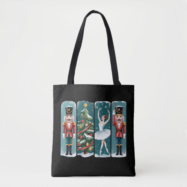 Bolsa Tote Cena de Feriado do Ballet Quebra-Nozes de Natal (Frente)