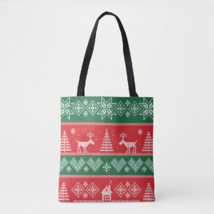 Bolsa Tote Cena de inverno: padrão uniforme de colheita