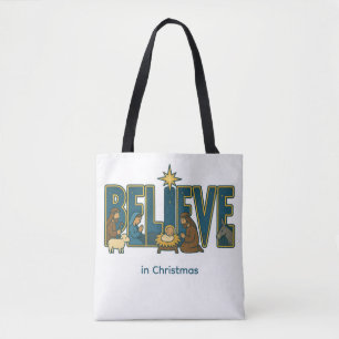 Bolsa Tote Cena de Natal Believe