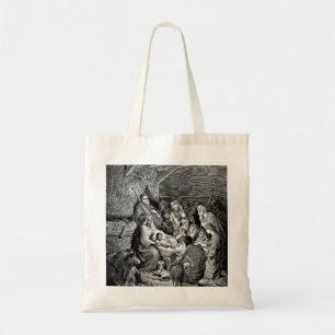 Bolsa Tote Cena de Natal Ilustrada