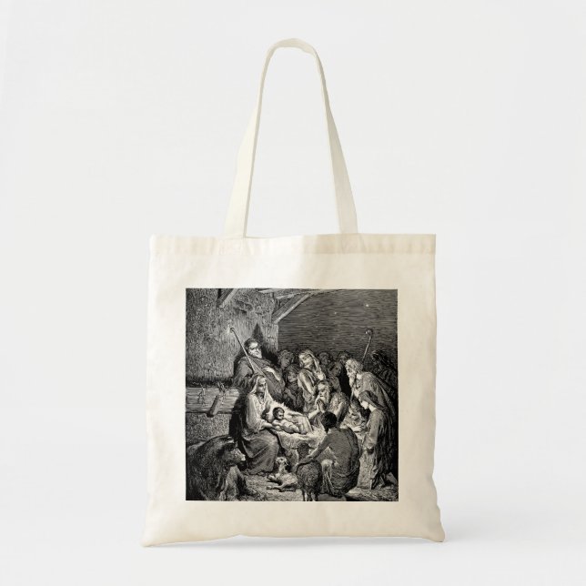 Bolsa Tote Cena de Natal Ilustrada (Frente)