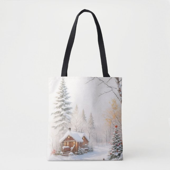 Bolsa Tote Cena de Natal Nevado (Frente)