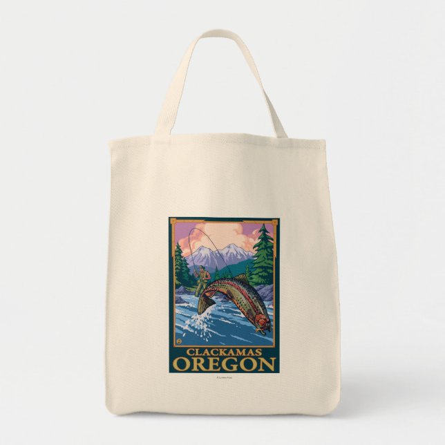 Bolsa Tote Cena de Pesca de Voo - Clackamas, Oregon (Frente)