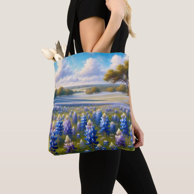Bolsa Tote Cena de Prado de Bluebonnet do Texas (Close Up)
