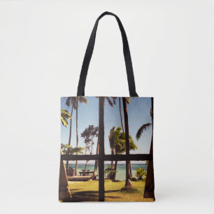 Bolsa Tote Cena de praia tropical de Fiji