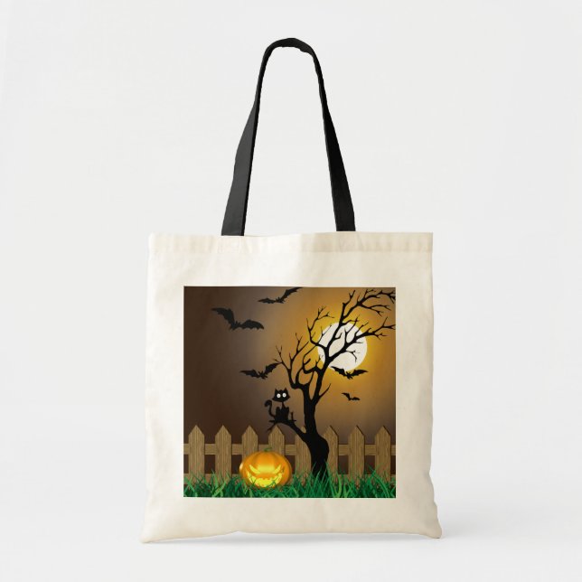 Bolsa Tote Cena do Jardim do Assustador do Halloween (Frente)