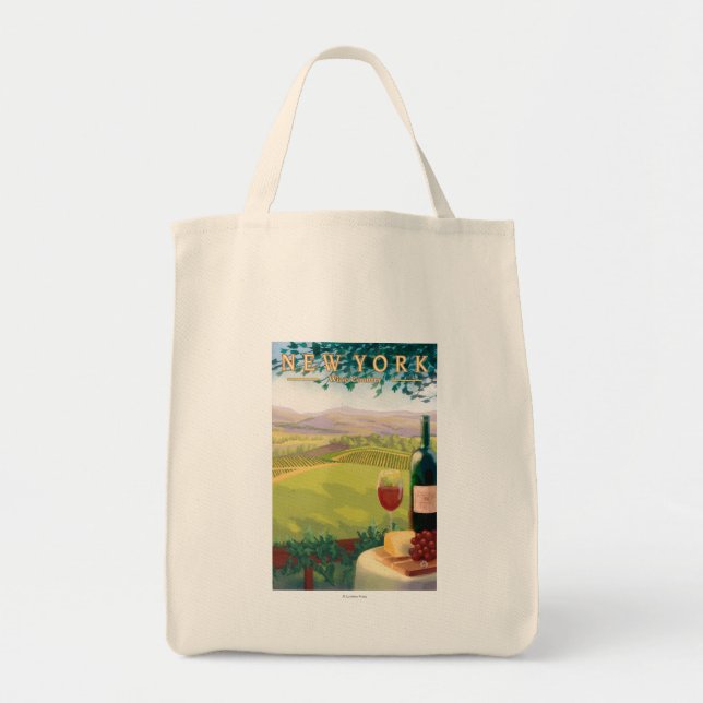 Bolsa Tote Cena do País do Vinho de Nova York (Frente)