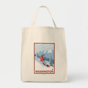 Bolsa Tote Cena do Snowboarder - Washington