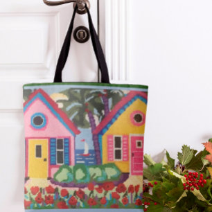 BOLSA TOTE CENA TROPICAL DE CARREGAMENTO VIBRANTE PARA O BOLS