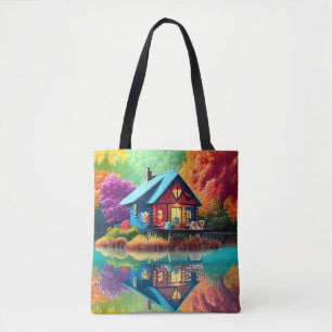 Bolsa Tote Cenário natural com algodão e lago-38566