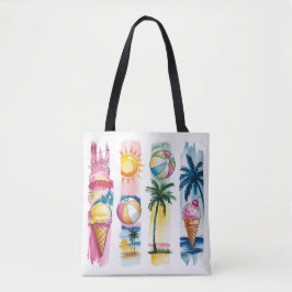 BOLSA TOTE CENAS COM PINCELADAS TEMA DE VERÃO