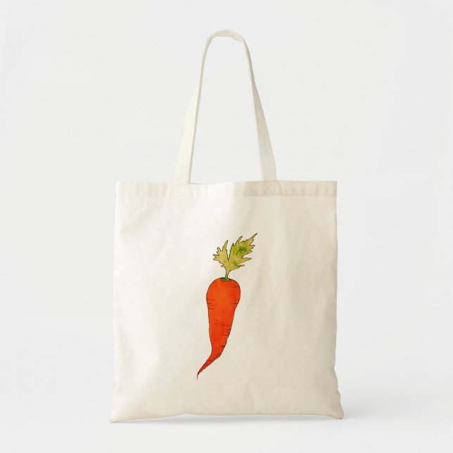 Bolsa Tote Cenoura Alegre em Aquarela (Frente)