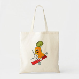 Bolsa Tote Cenoura como esquiador com esqui