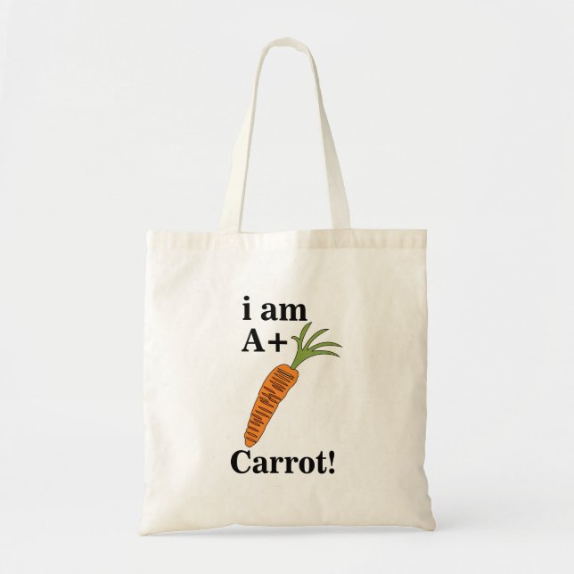 Bolsa Tote Cenoura Eu sou uma Cenoura Engraçada A+ (Frente)