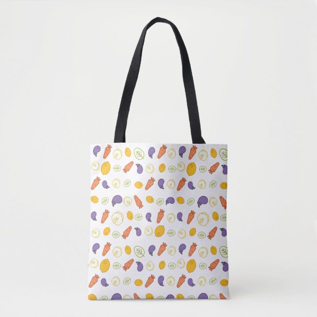 Bolsa Tote Cenouras, beringelas e limões (Frente)