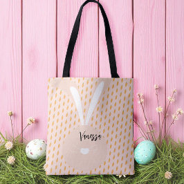 Bolsa Tote Cenouras E Coelhinho Fofo Rosa Verde Feliz Páscoa