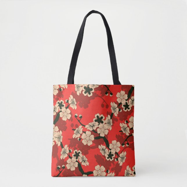 Bolsa Tote Central de Cereja Japonesa: Na moda (Frente)