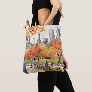 Bolsa Tote Central Park, aquarelas, geradas pelo AI,