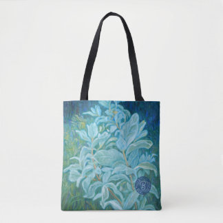 Bolsa Tote Cerceta & sacola azul, planta do salgueiro do lobo