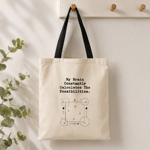 Bolsa Tote Cérebro Calcula Possibilidades Pensador Matemáti