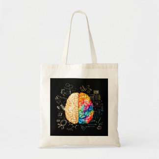 Bolsa Tote Cérebro Colorido - Ciência E Arte - Neurociência N