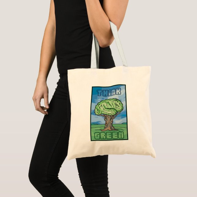 Bolsa Tote Cérebro do pense verde (Frente (produto))