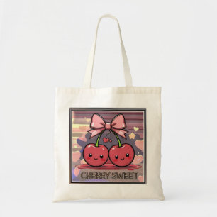 Bolsa Tote Cereja Doce Cute Cerejas Rosa Coquete Laço