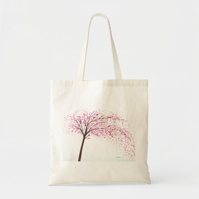Bolsa Tote Cereja floresce impermeabilizante (Frente)